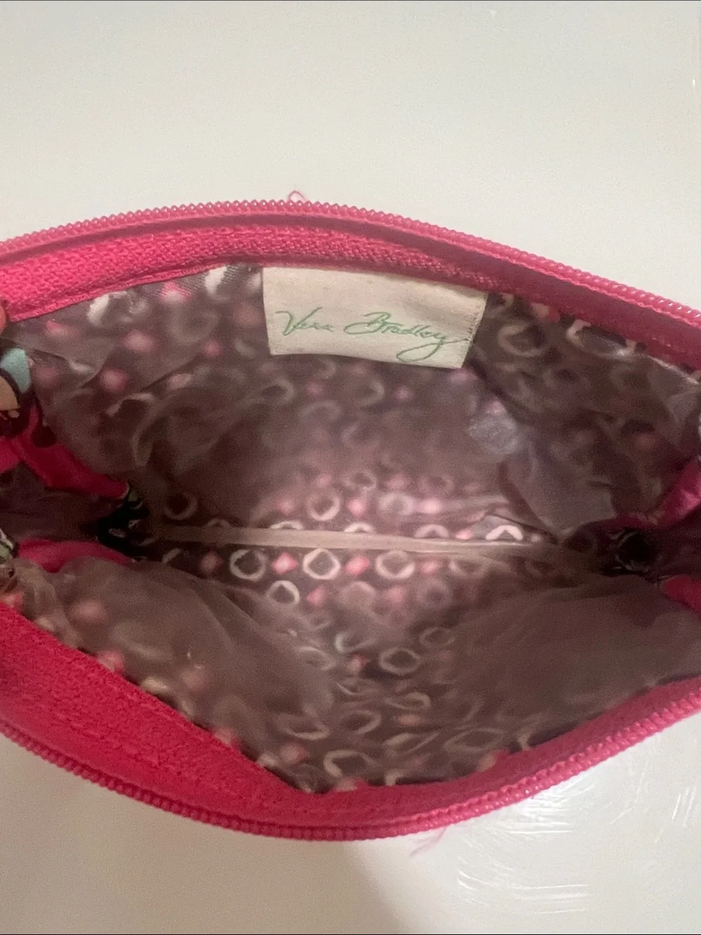 Vera Bradley Hot Pink Quilted Floral Medallion Cosmetic Pouch